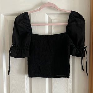 Cabo linen puff sleeve top